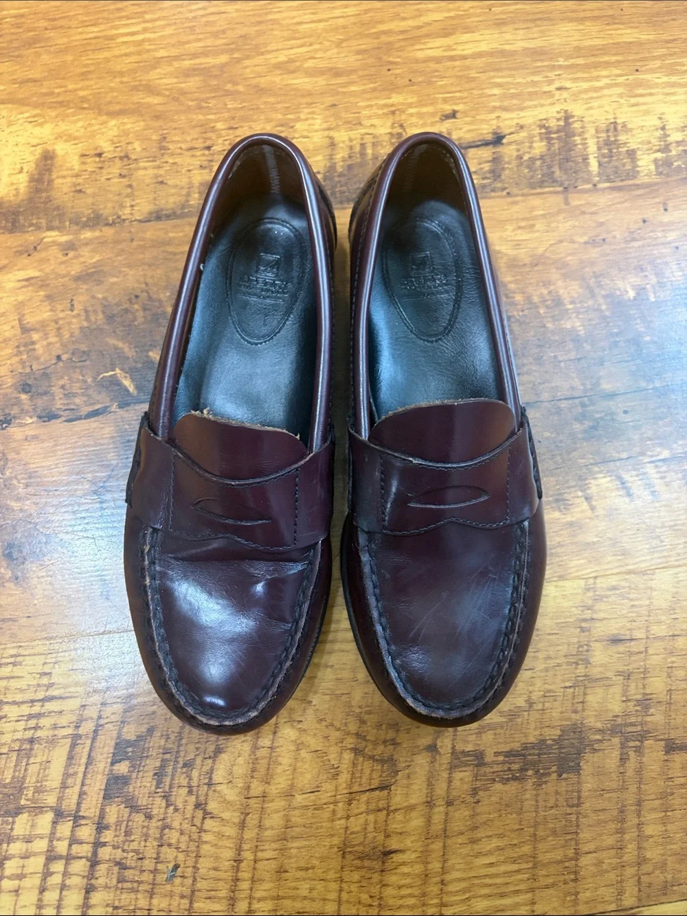 Sperry Kid's Burgundy Leather Penny Loafers